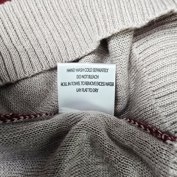 Modcloth Cardigan Sweater Size XL Paris Cafe Button Front Retro Scalloped Rust - Picture 8 of 10